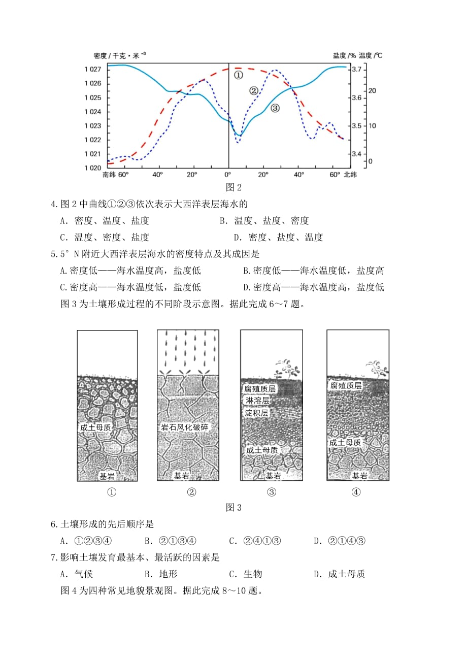 山东省淄博市2019-2020学年高一地理上学期期末质量检测试题[附答案]_第2页