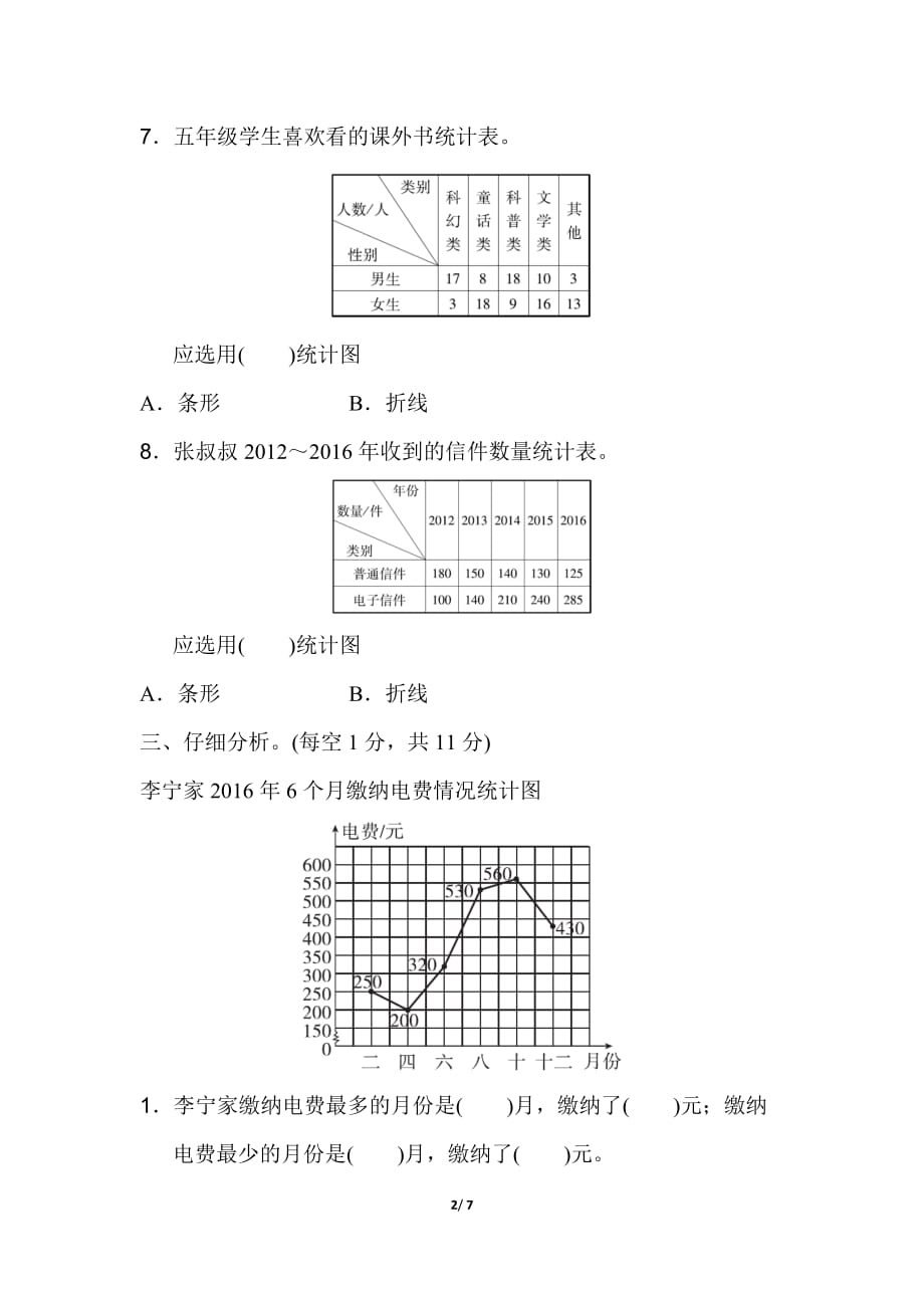 人教版五年级下册数学 第七单元过关检测卷含答案_第2页