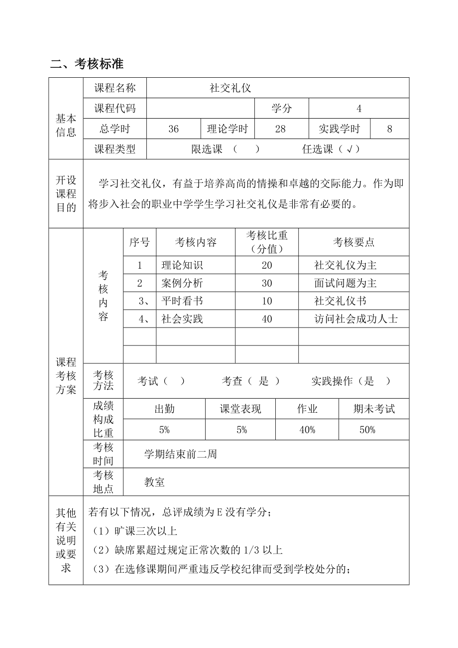 《精编》职业礼仪教学计划_第3页