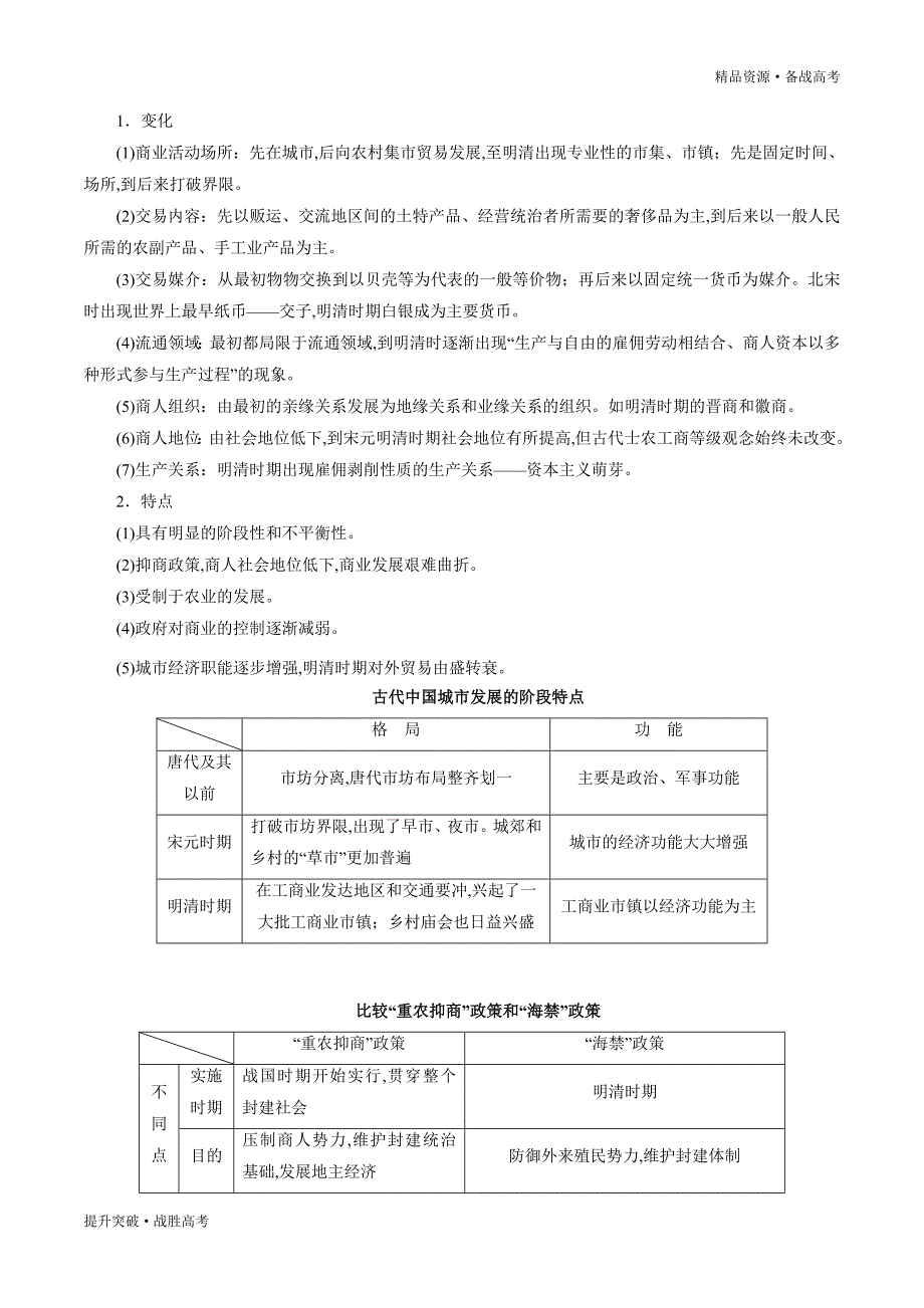 2020年高考历史总复习攻略08 古代中国经济（学生版）_第4页