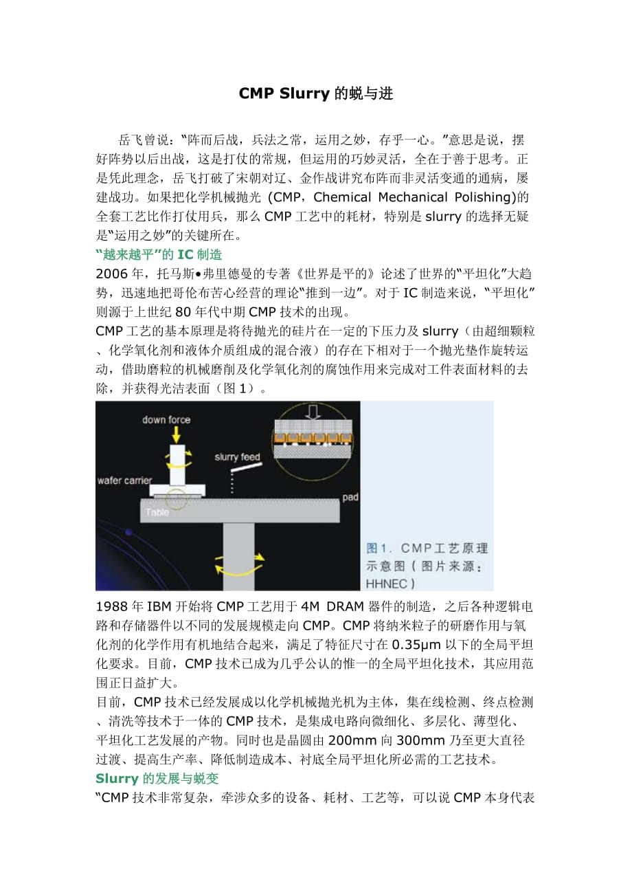 《精编》CMP化学机械抛光Slurry的蜕与进_第1页