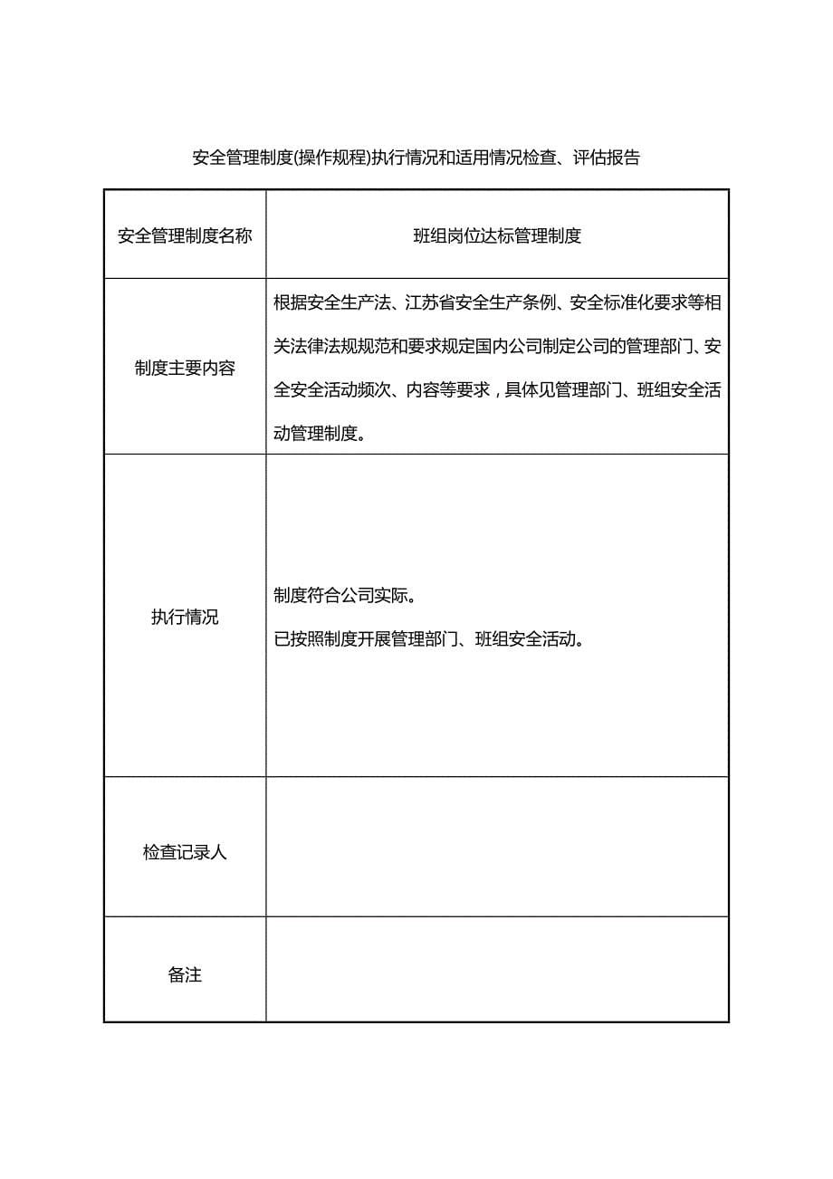 【推荐】安全管理制度_操作规程执行情况和适用情况-完整版_第5页