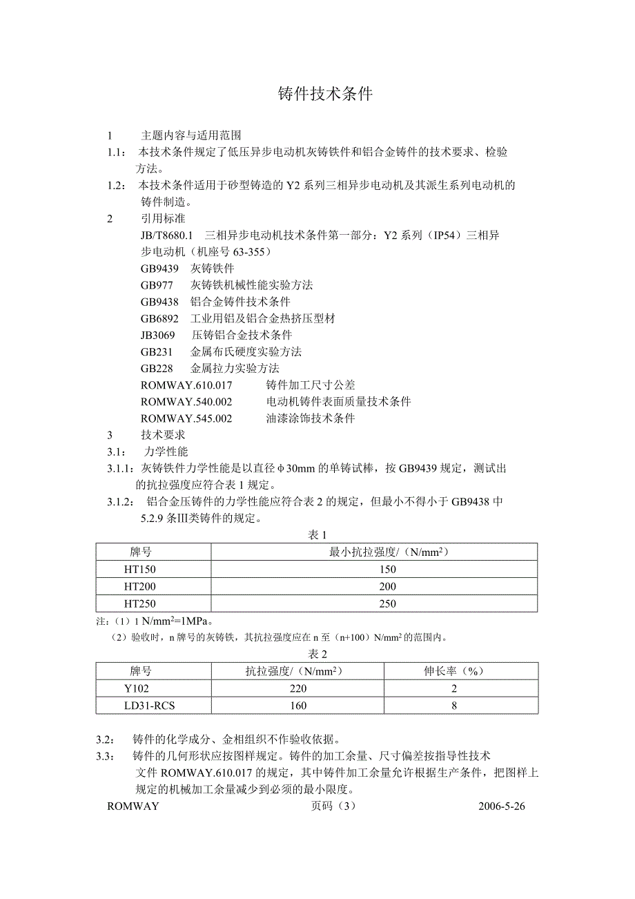 《精编》Y2系列三相异步电动机工艺文件一览表_第3页