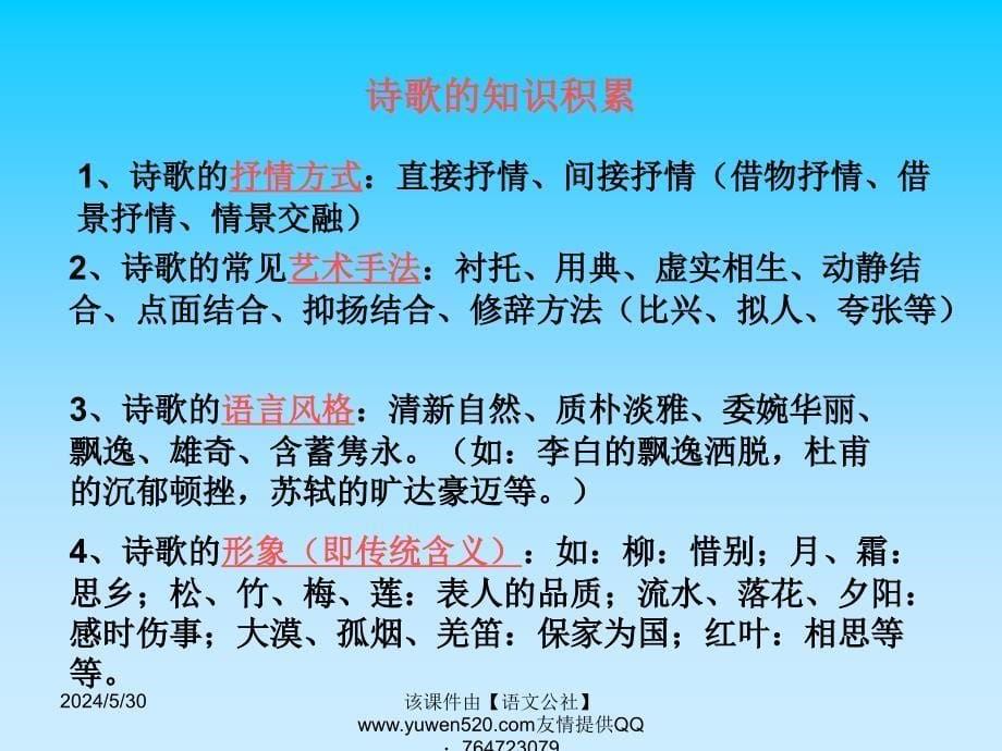 初中诗歌鉴赏专题复习ppt课件整理.ppt_第5页