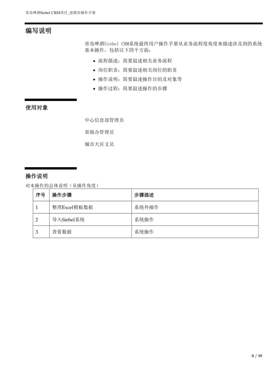 精品青啤Siebel CRM终端数据导入操作手册V10_第2页