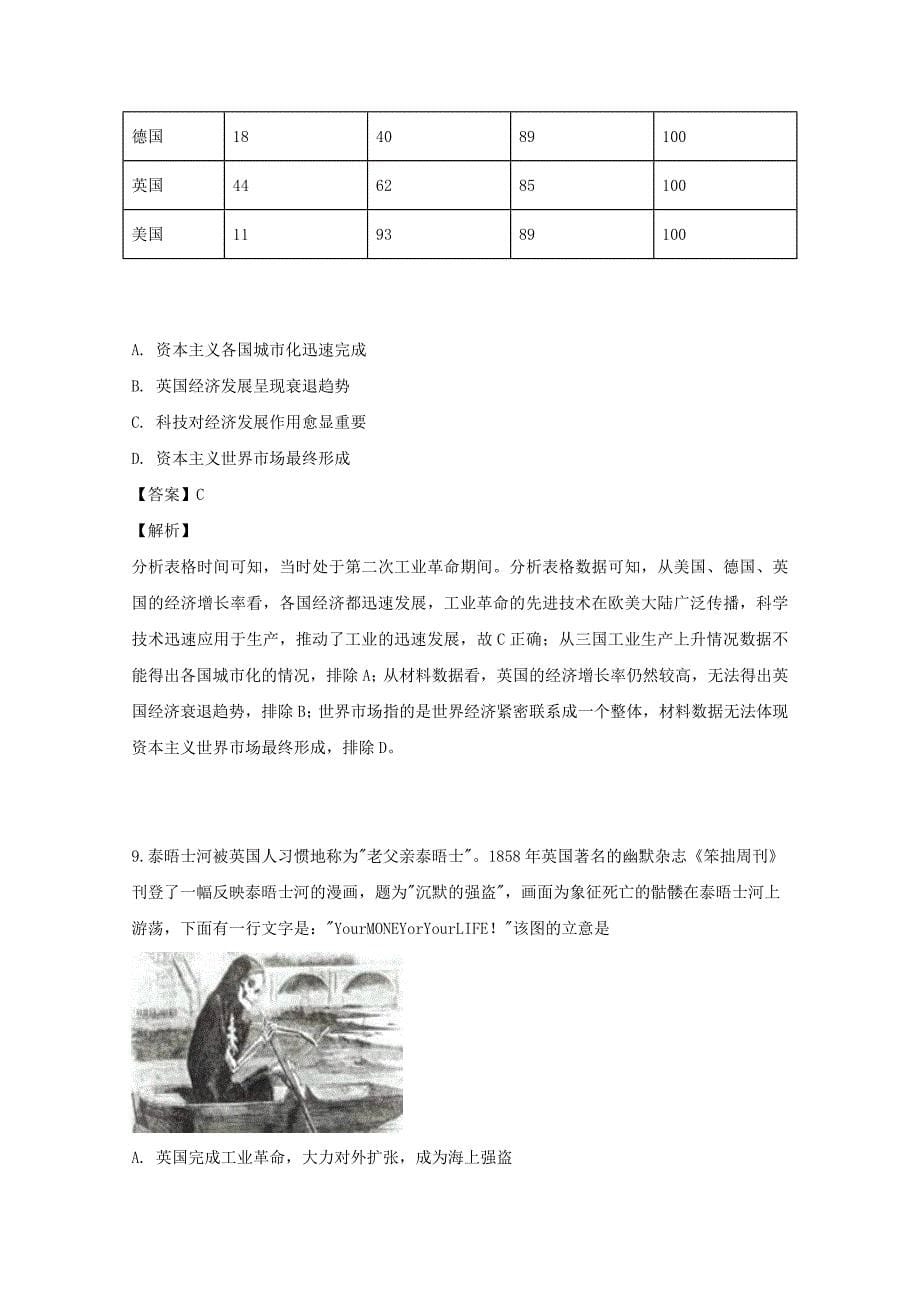 辽宁省沈阳铁路实验中学2018-2019学年高一历史6月月考试题（含解析）.doc_第5页