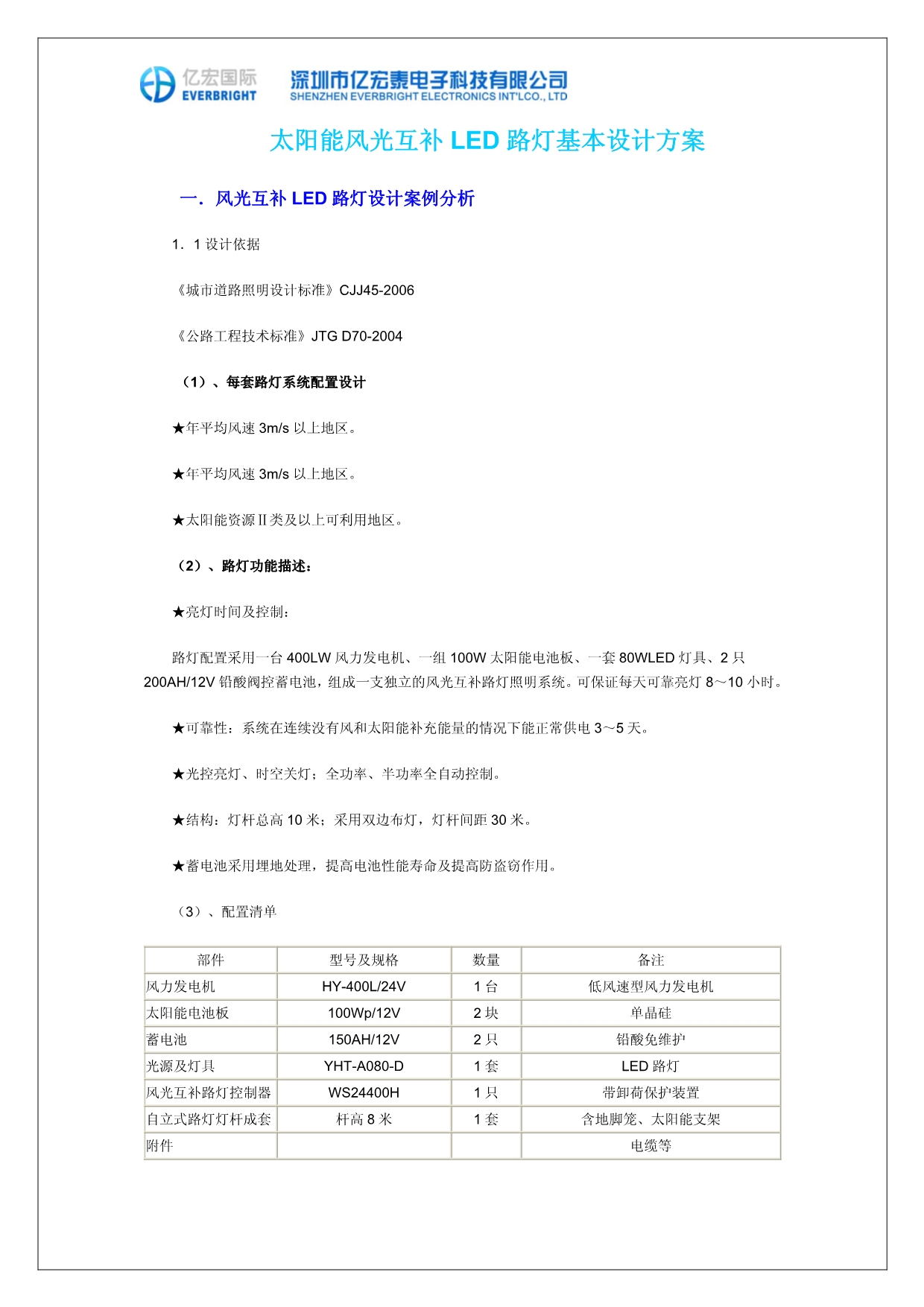 风光互补80WLED路灯设计方案80W(海南)_第1页