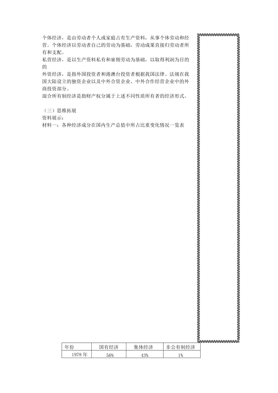 九年级政治全册 第4课 全民共同致富导学案（无答案） 鲁教版_第3页