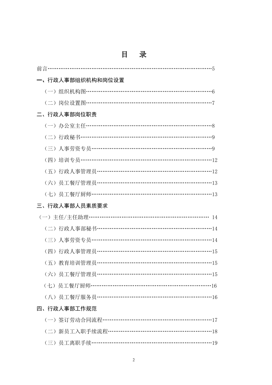 （精品文档）20XX年年酒店行业行政人事部组织机构和岗位设置规范流程_第2页