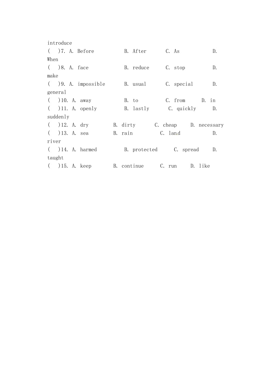 辽宁省大连市第七十六中学九年级英语上册 Module6复习学案（无答案） 外研版_第4页