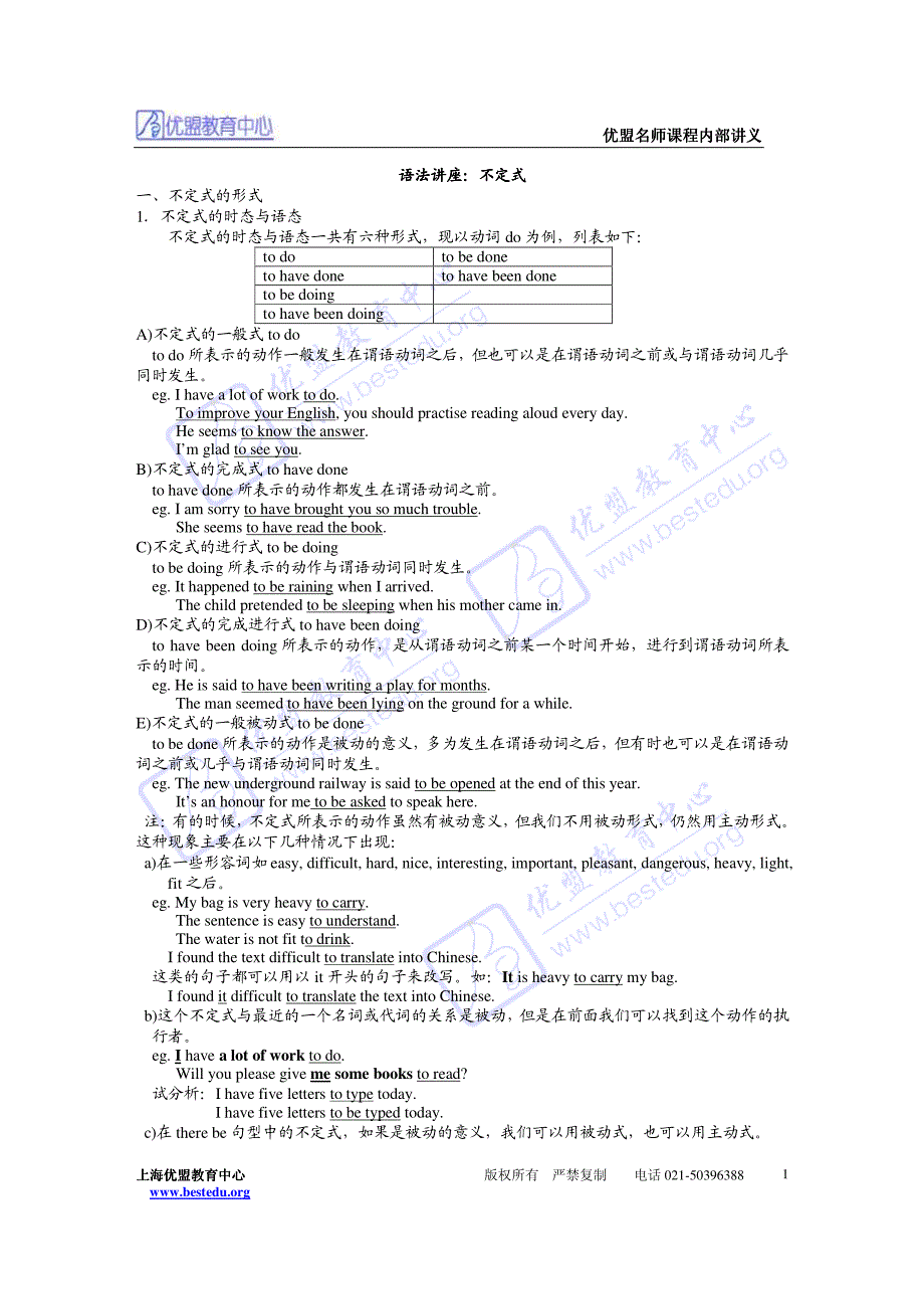 上海高中英语语法不定式_第1页