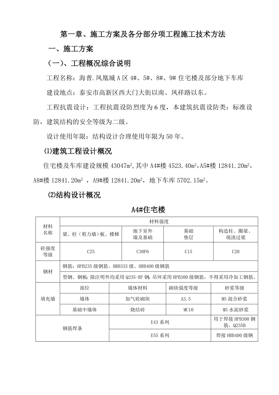 《精编》住宅楼及部分地下车库工程施工组织设计_第1页