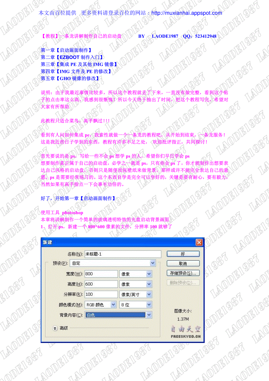 一条龙讲解制作自己的系统盘_第1页