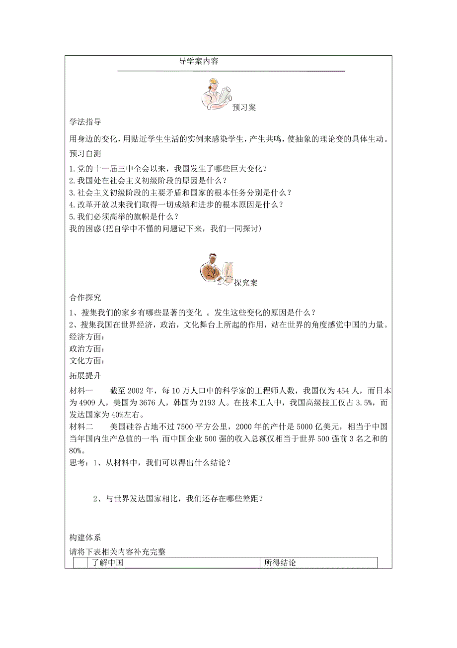 黑龙江省大庆市第十四中学校2020学年度九年级政治上册全册导学案（无答案） 人教新课标版_第4页