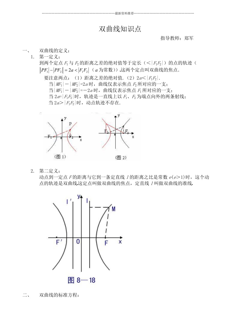 双曲线知识点总结06326精编版_第1页