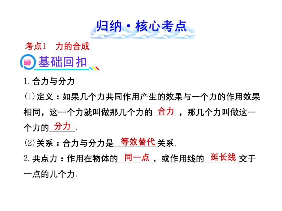 人教版高中物理一轮复习课件：2.2力的合成与分解_第2页