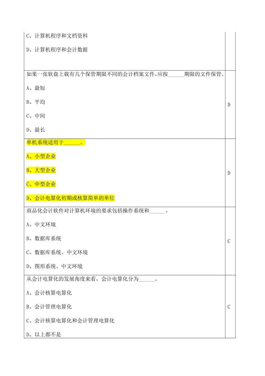 《精编》会计电算化题库全选_第3页