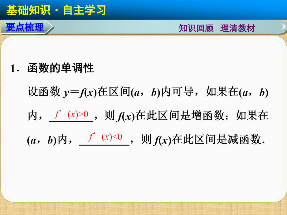 【步步高】高考数学总复习-3.2导数与函数的单调性、极值、最值课件-理-新人教B版精编版_第2页