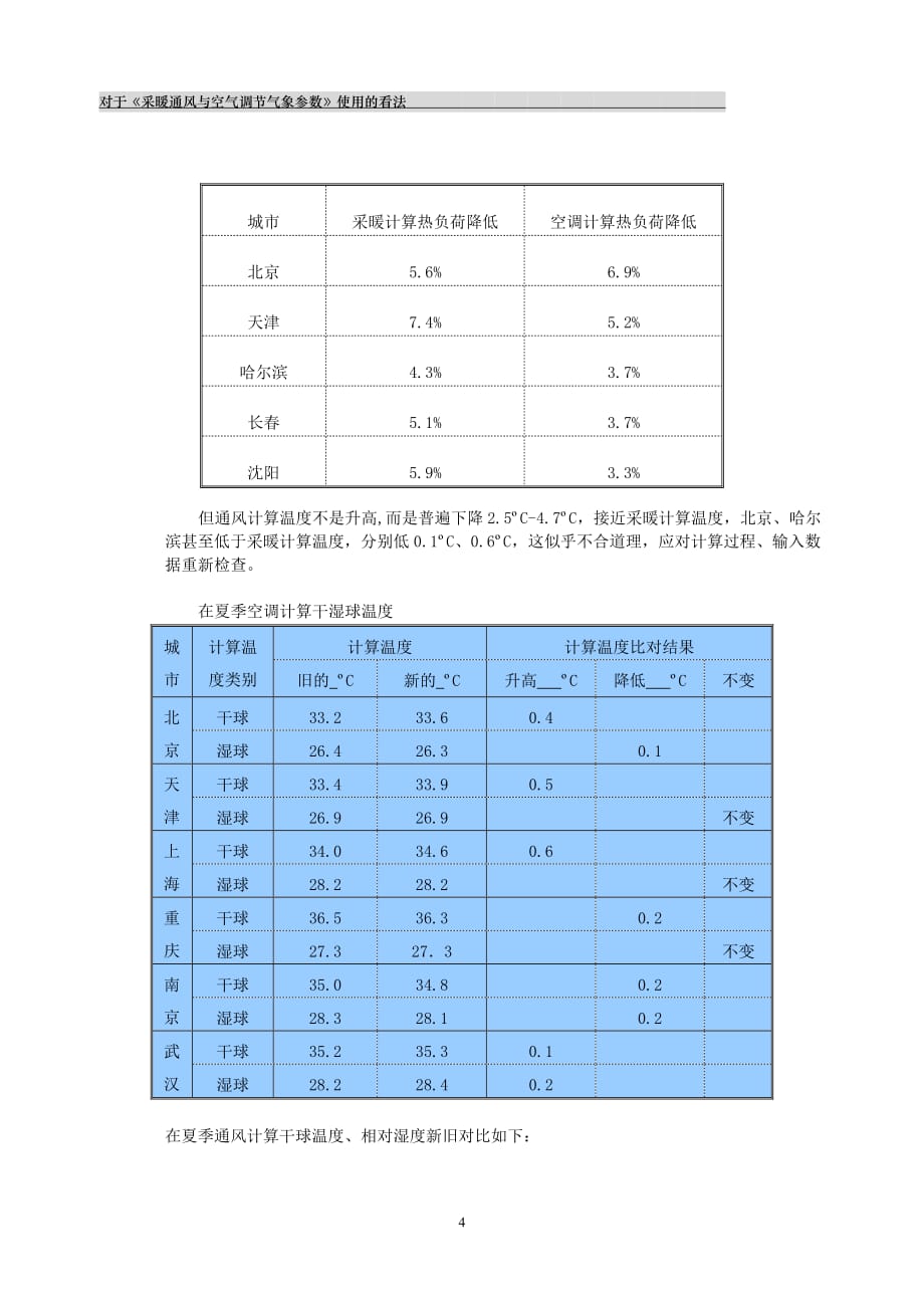 2020282对于《采暖通风与空气调节气象参数》使用的看法_第4页