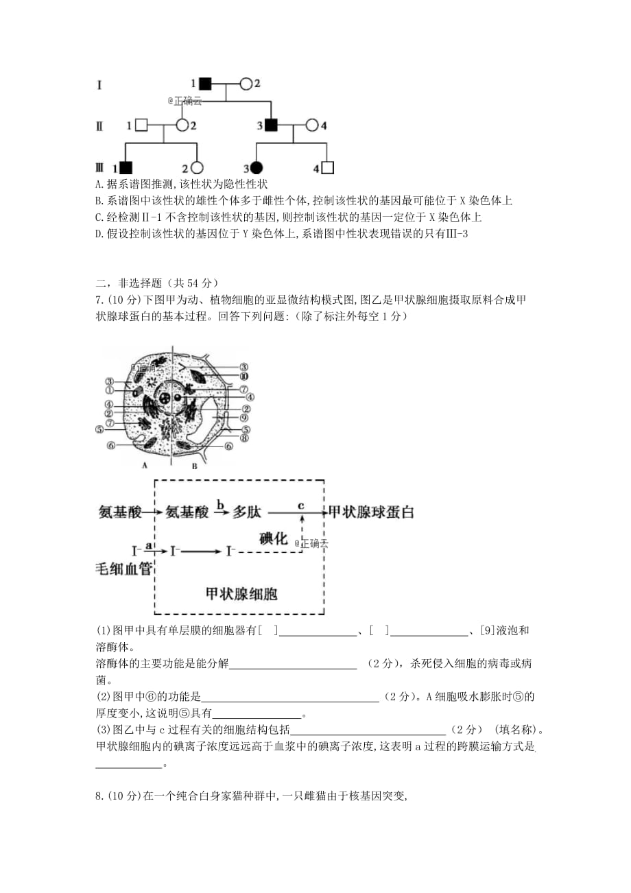 四川省凉山州2020届高三生物上学期第四次周考试题[含答案].doc_第2页