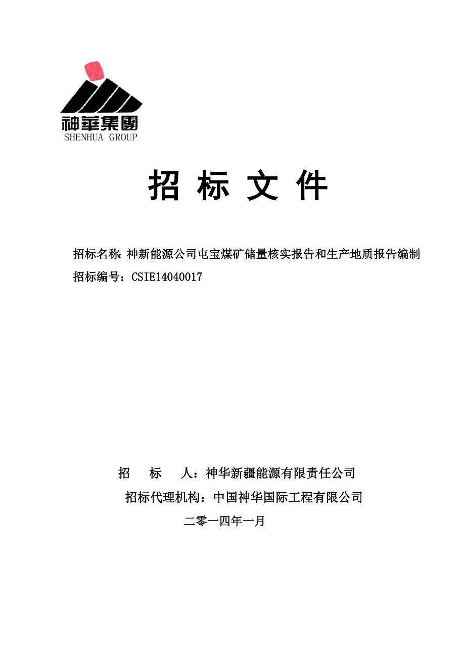 《精编》煤矿储量核实报告和生产地质报告编制招标文件_第1页