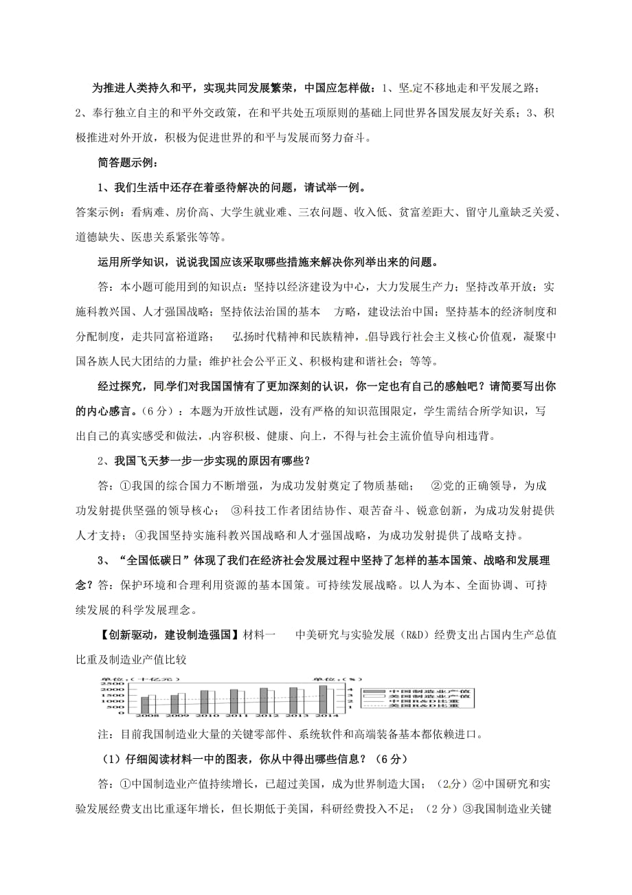 山东省临沭县青云镇中心中学九年级政治全册知识点补充 新人教版_第3页