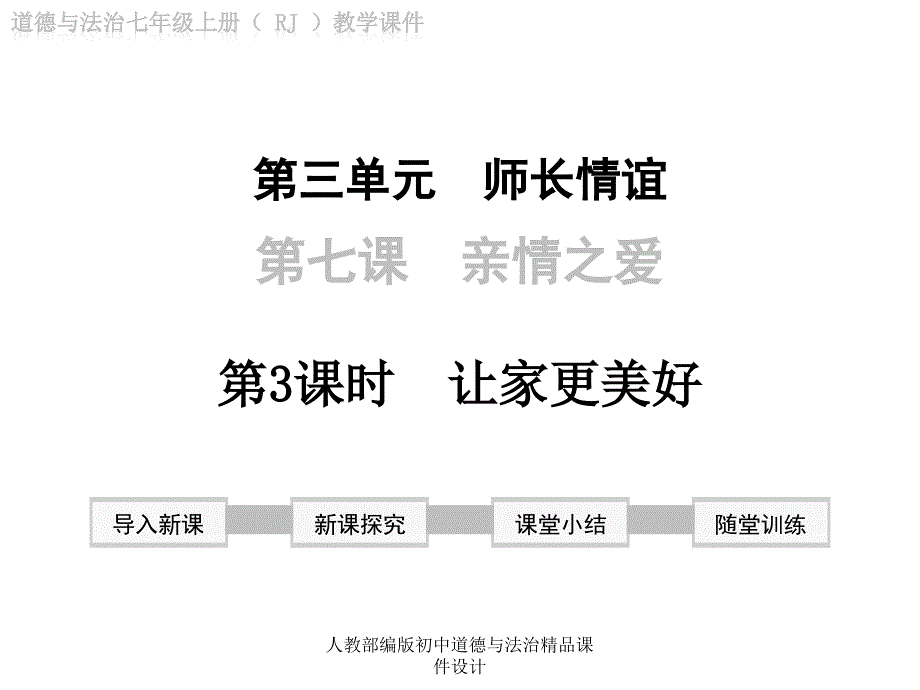 15人教部编版七年级上册道德与法治教学课件-第七课 亲情之爱第3课时 让家更美好_第1页