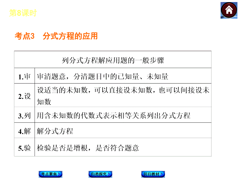 湘教版中考数学复习课件第8课时分式方程及其应用_第4页