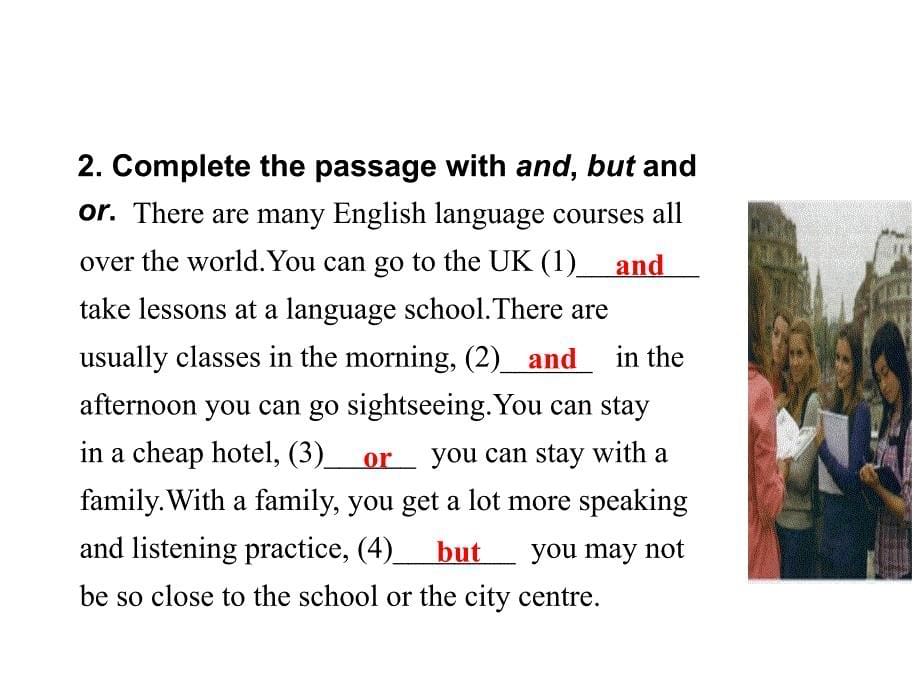 外研版八年级下册英语教学课件-Module 7 Summer in Los Angeles-Unit3 language in use_第5页