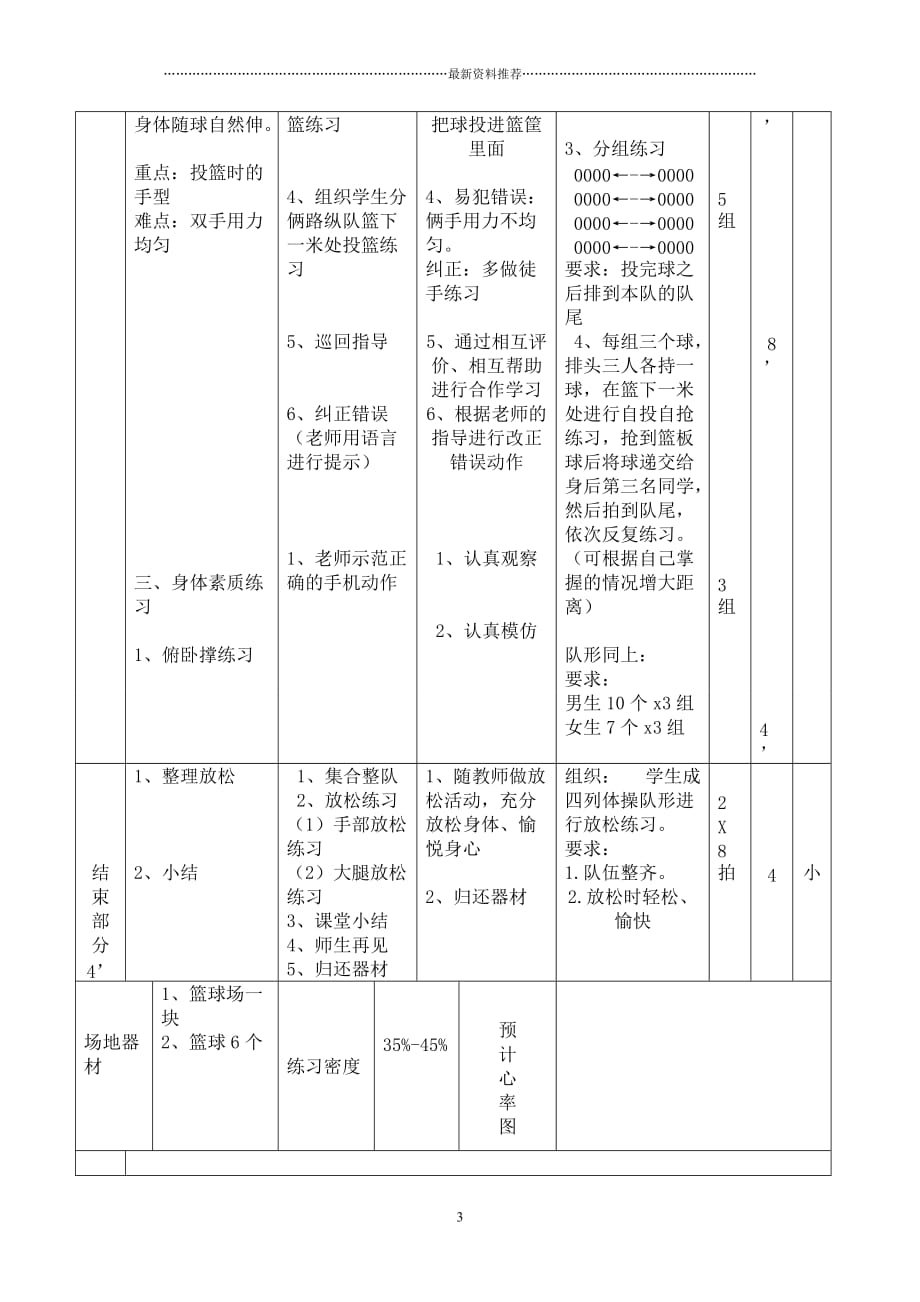 双手胸前投篮技术教案精编版_第3页