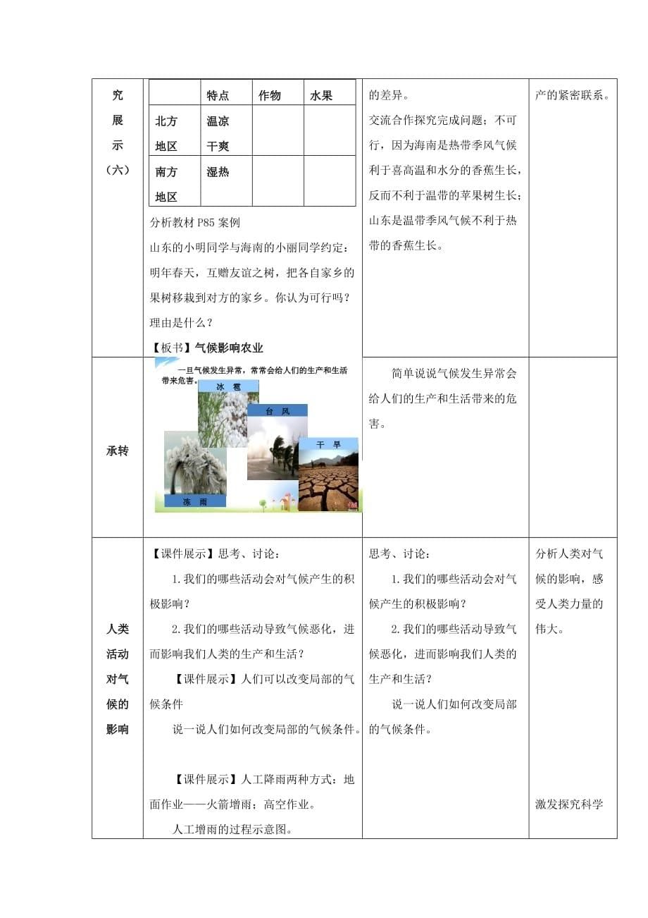 七年级地理上册 第四单元 活动课 气候与我们的生产生活教学案1（无答案）（新版）商务星球版_第5页