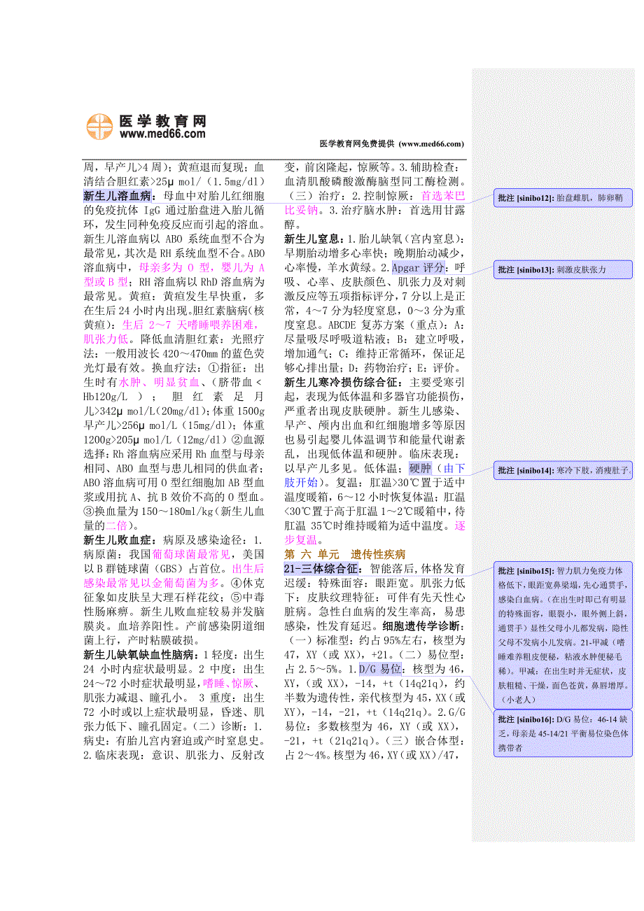 史上最全儿科学复习重点资料总结附带批注(医学教育网全网最新整理)_第3页