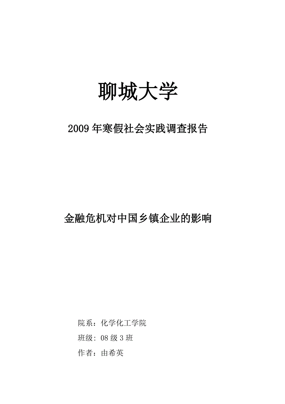 《精编》金融危机对我国乡镇企业的影响_第1页