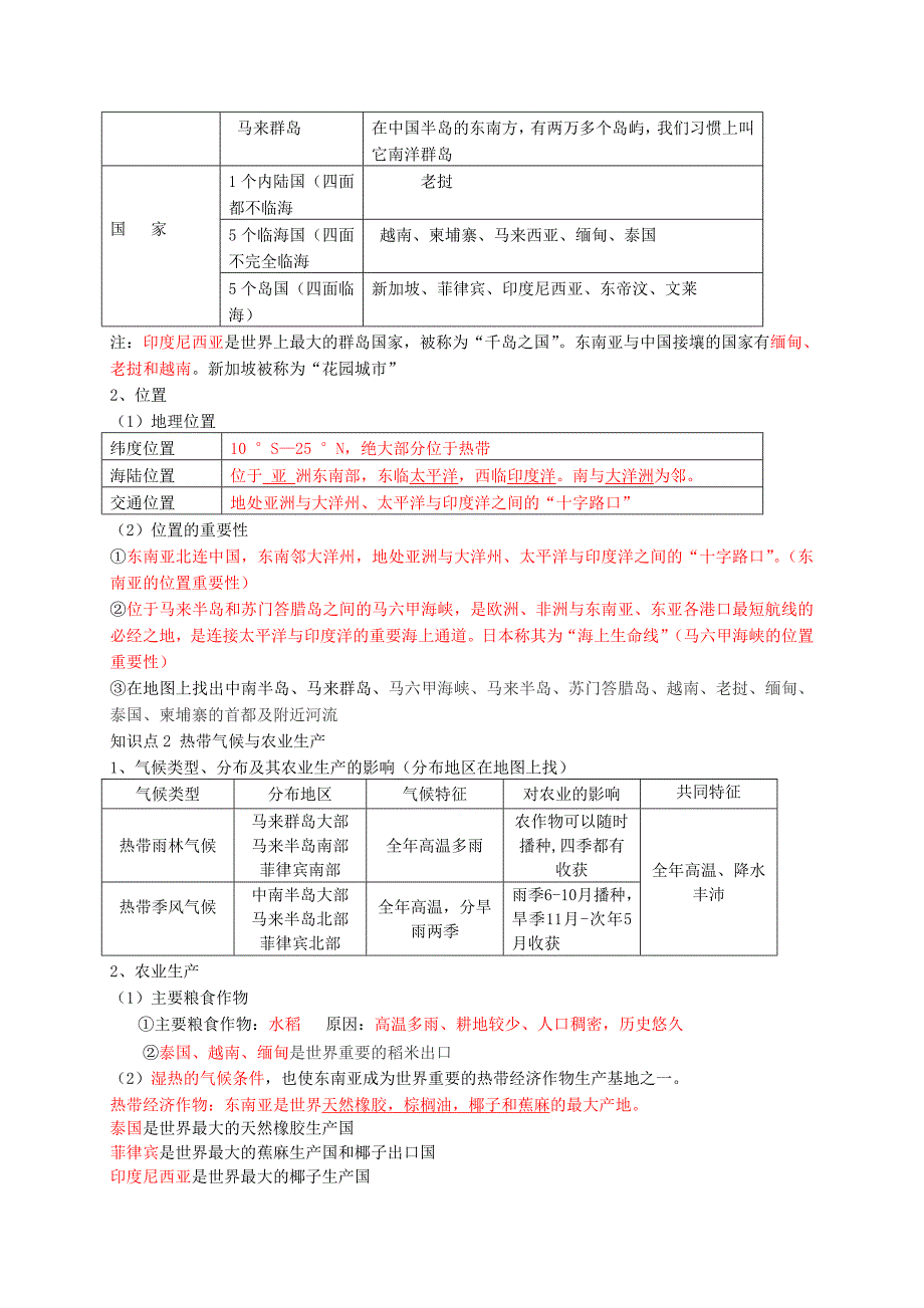 湖北省随州市2020年七年级地理下册 第七章 我们邻近的国家和地区复习提纲 （新版）新人教版_第3页