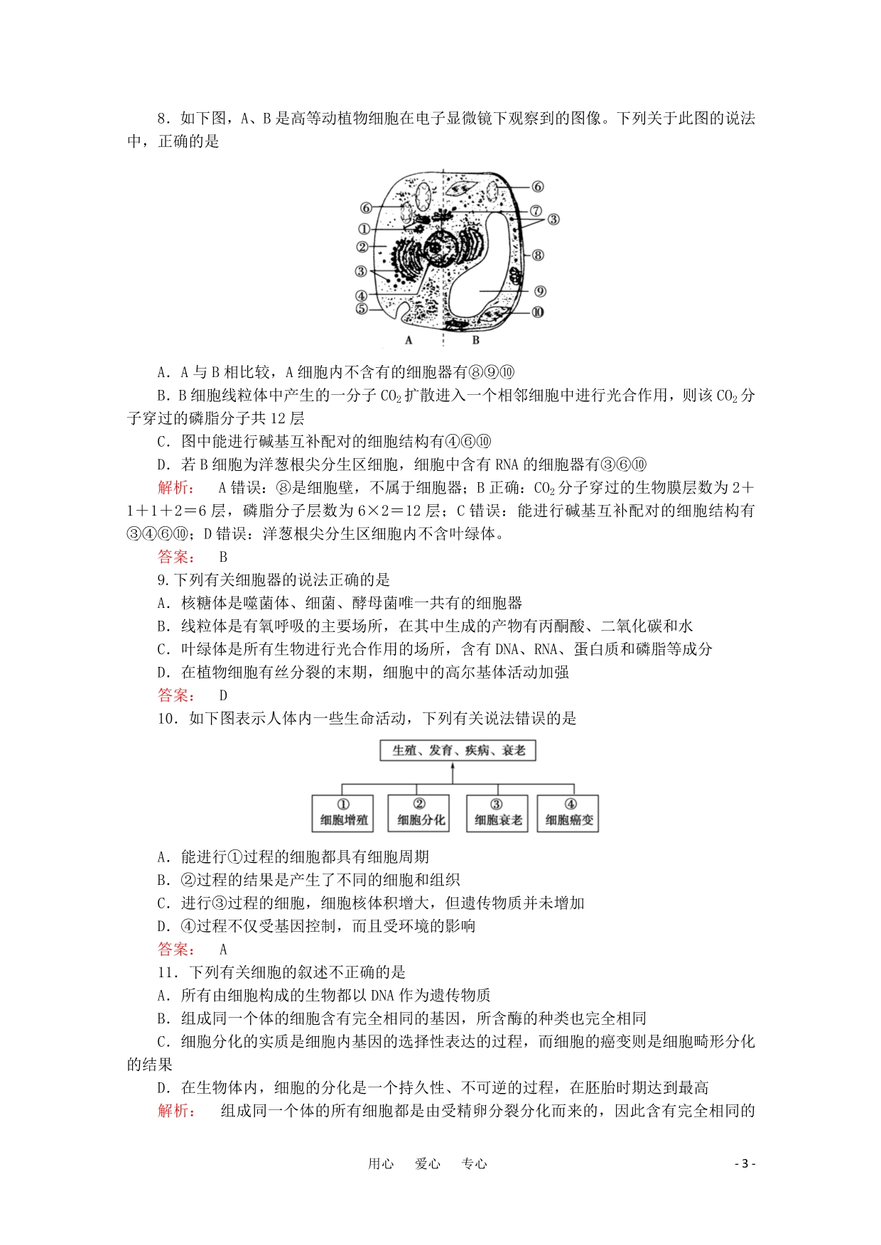 2012高考生物 复习课下定时作业：专项考能集训（2） 显微镜的使用 大纲人教版.doc_第3页