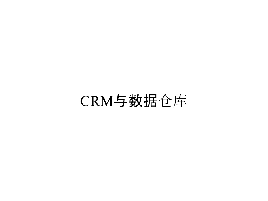 《精编》CRM与数据仓库_第1页