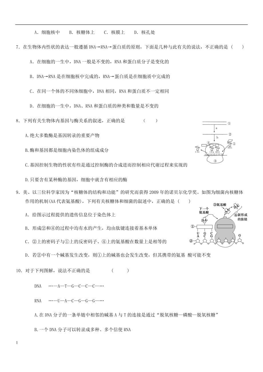 高中生物必修二第四章测试题教学幻灯片_第2页