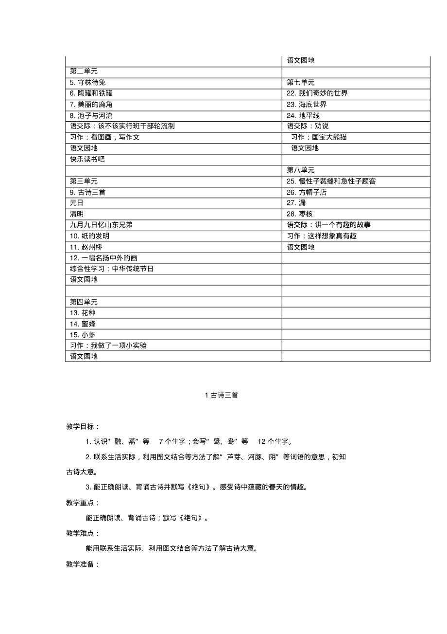 2020年小学三年级语文下册全册教案 .pdf_第2页