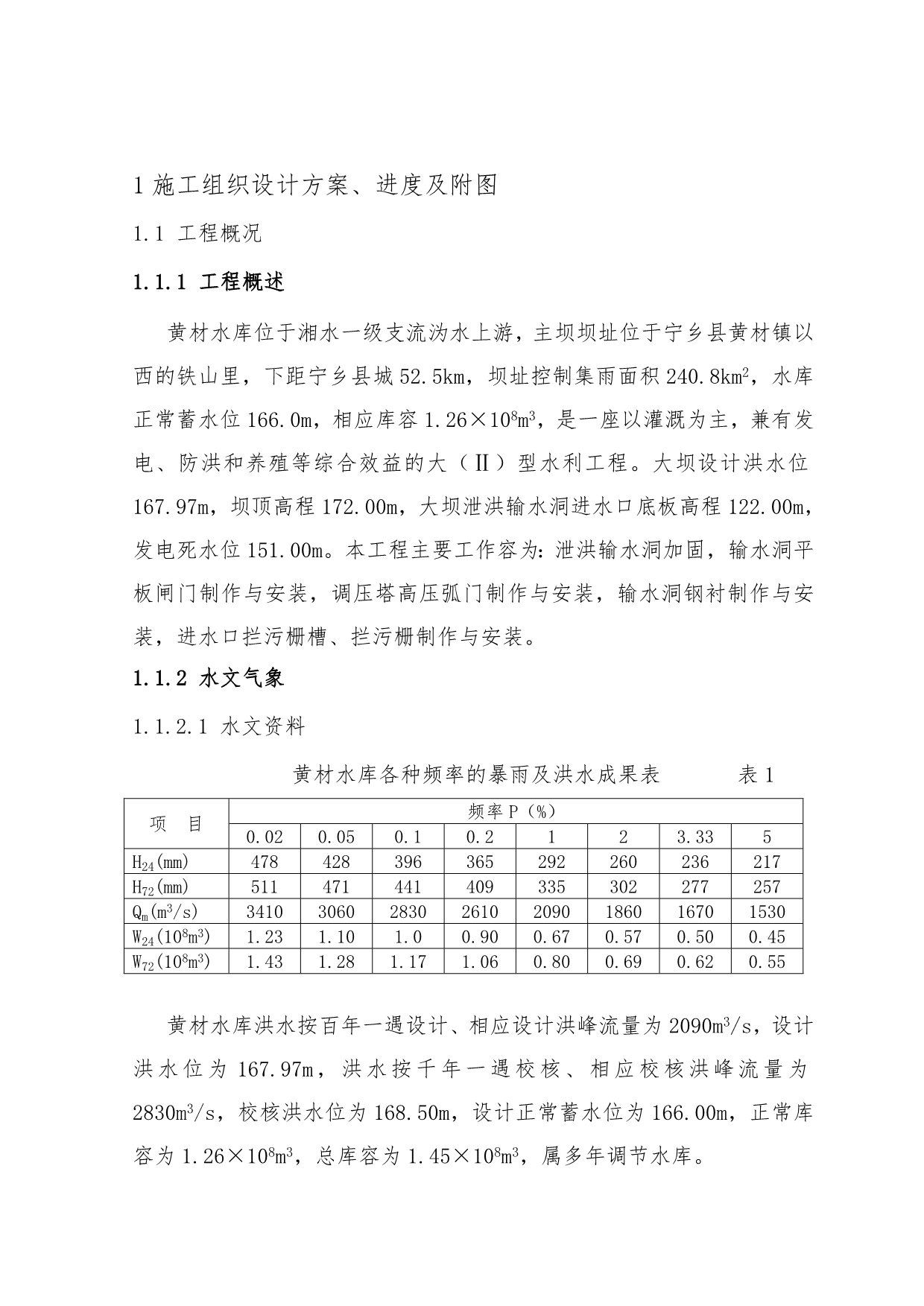 水库工程施工组织设计方案、进度与附图_第1页