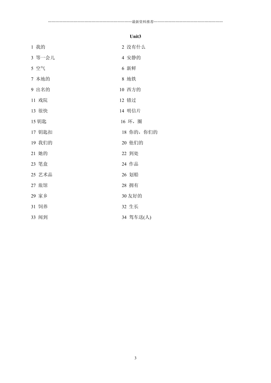 7B 全册单词默写精编版_第3页