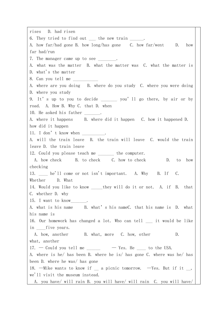 九年级英语上册 Module 8 Unit 3 Language in use学案（无答案）（新版）外研版（通用）_第4页