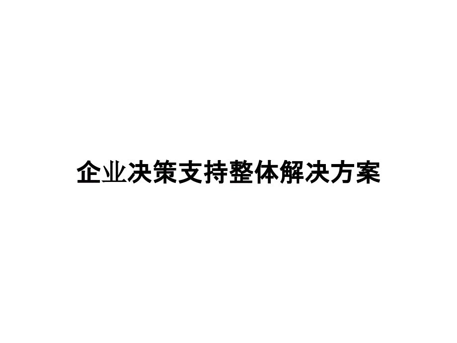 《精编》企业决策支持整体解决方案_第1页