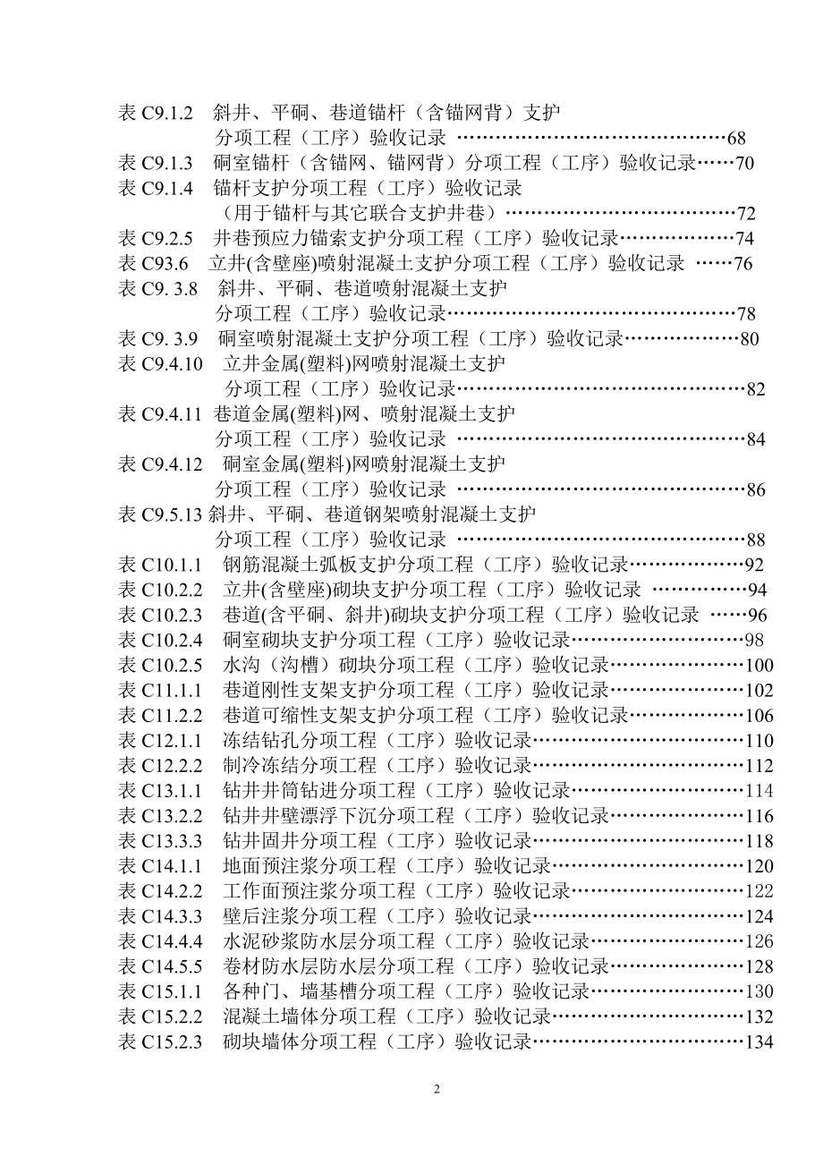 2020XXXX煤矿井巷工程新规范质量表doc_第2页