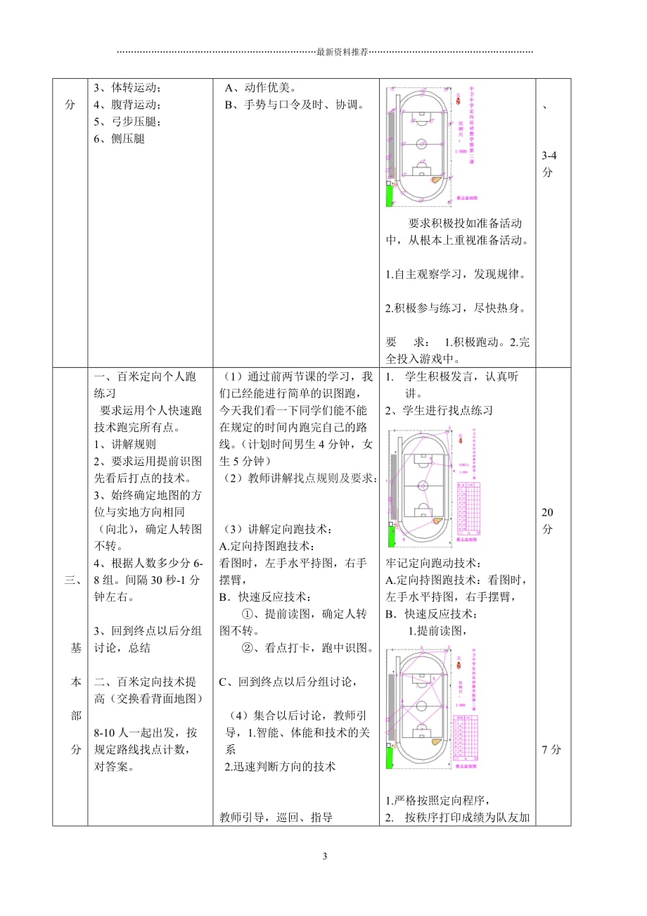 《校园百米定向运动》教学设计精编版_第3页