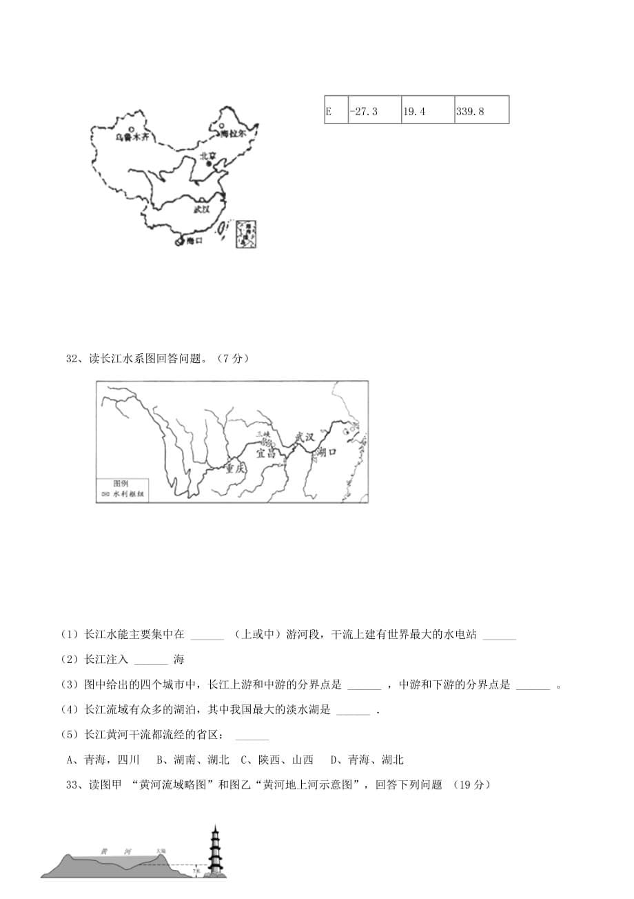 2020学年八年级地理上学期期中检测试题3_第5页