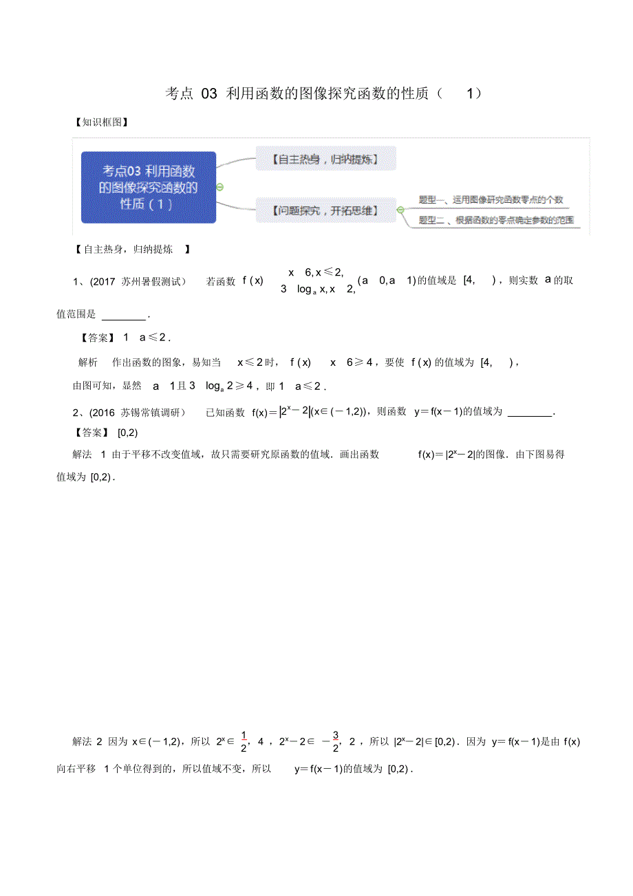 考点03利用函数的图像探究函数的性质(1)(解析版) .pdf_第1页