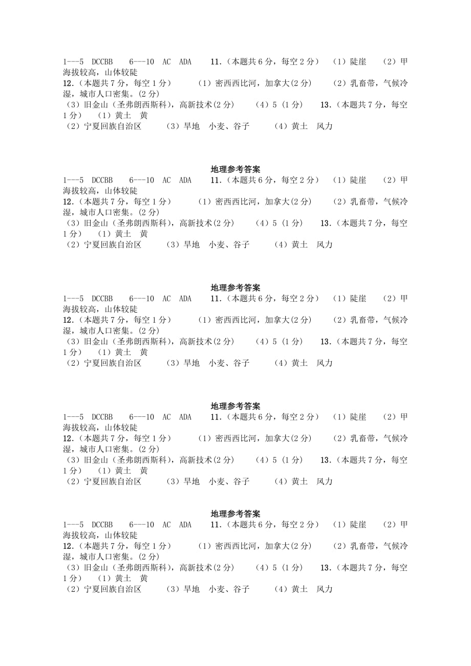 湖北省天门市2020年3月底初中地理名校联考试卷 新人教版_第4页