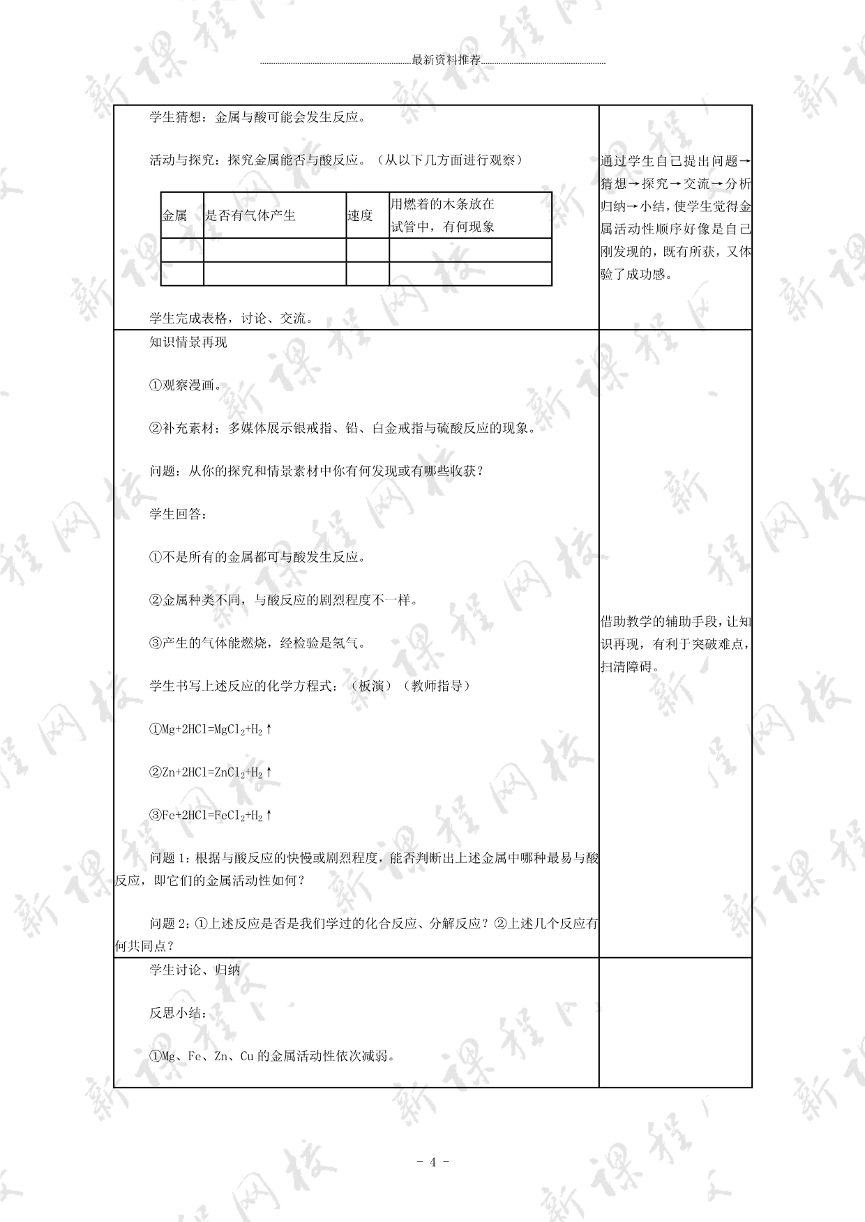 人教版初中化学教案(下册全)精编版_第4页