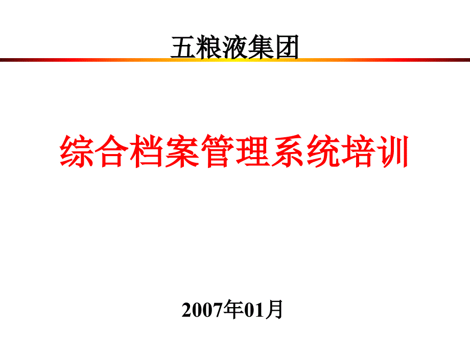 《精编》综合档案管理系统专业培训资料_第1页