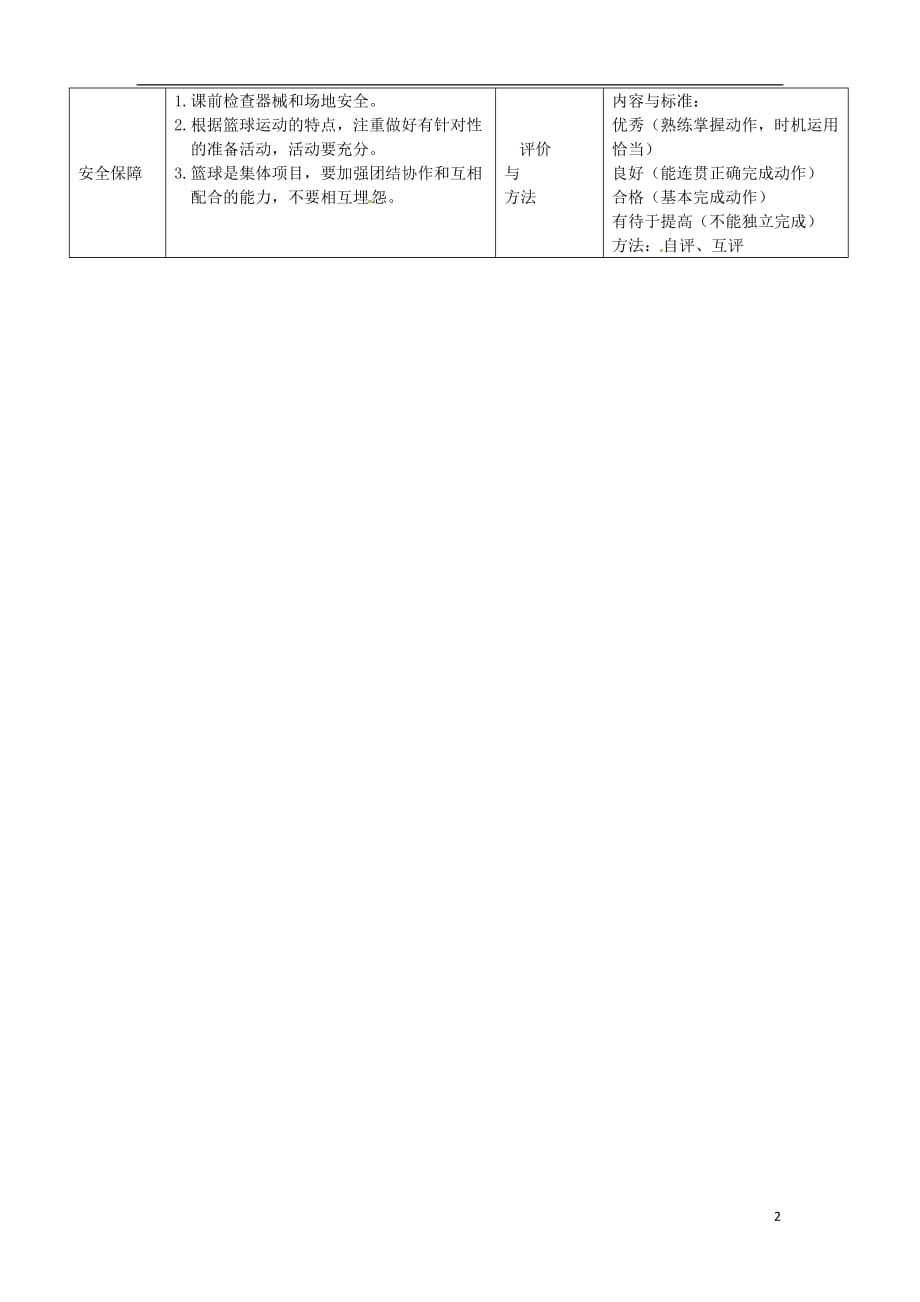 辽宁省大连市第四十二中学九年级体育《篮球：关门配合》教案 新人教版.doc_第2页